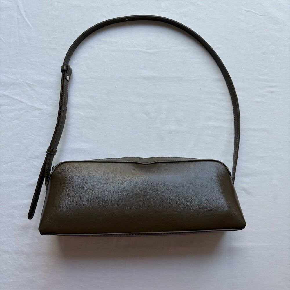 Zara East-West Baguette Shoulder Bag Green
